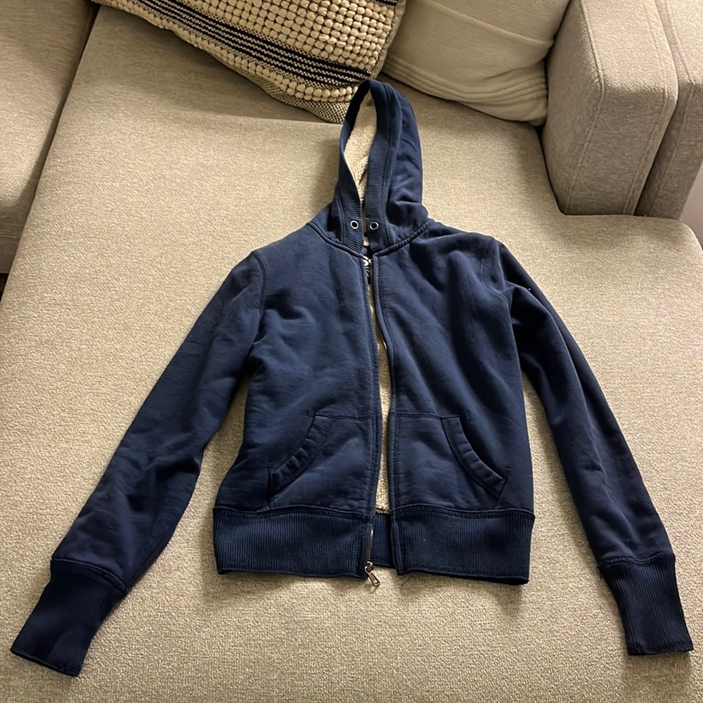 Navy fuzzy jacket